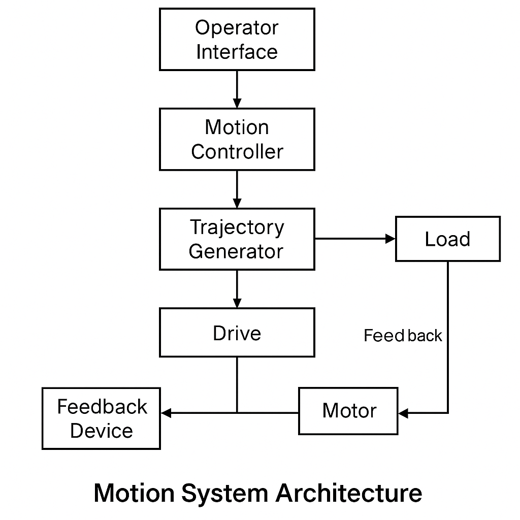 Motion System Architecture - Block diagram of control and feedback flow